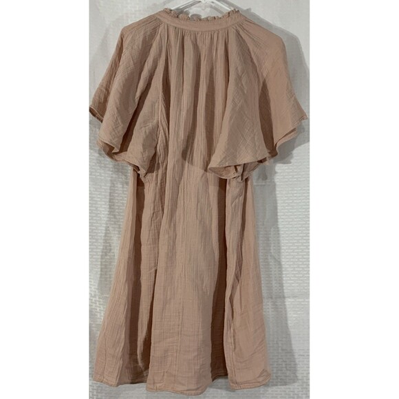 H&M Muslin Dress Light Pink Womens L Nwt Bell Sleeves Butterfly - Picture 5 of 7